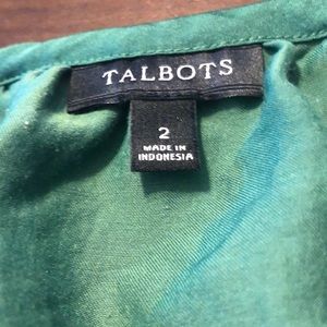 Talbots size 2 green blouse